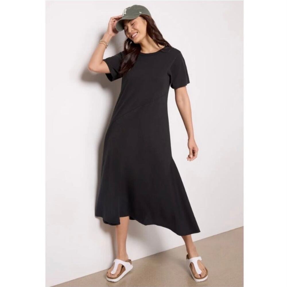 Nation LTD Black Organic Cotton Eileen T-Shirt Midi Dress Sz.XS